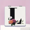 Alphabet Folding Handheld Makeup Mirror for Women & Girls - Floral & Heart Cutout Portable Vanity Mirror A-Z