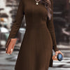 Women's Autumn/Winter Knit A-Line Dress Slim Round Neck Casual Elegant for Date & Daily Wear