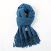 Solid Color Tassel Scarf with Fringe - Lightweight Polyester Shawl for Women
