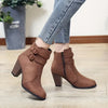 Womens Glam Ankle Booties - Pointed Toe Zipper Booties with Block High Heel, Fabric Upper & Rubber Sole