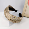 Braided Knotted Wide Headband - PU Leather Nonslip Boho Hairband for Women