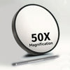 50x Magnifying Suction Cup Makeup Mirror - Battery-Free Compact Vanity Mirror for Makeup, Skincare, Contact Lens & Hair Removal