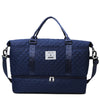 Women's Large Quilted Checkered Duffle Bag - Removable Strap, Zipper Closure, Spacious Travel & Gym Weekend Bag