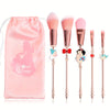 Princess Makeup Brush Set for Girls - Snow White & Little Mermaid Inspired Pink & Blue Soft Bristle Brushes