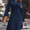 Women's Autumn/Winter Knit A-Line Dress Slim Round Neck Casual Elegant for Date & Daily Wear