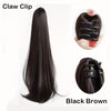 20-Inch (50 cm) Synthetic Straight Clip-In Ponytail Hair Extension - Long Claw Clip Hair Piece for Women