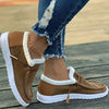 Women's Plush-Lined Flat Loafers - Casual Lace-Up Lightweight Low-Top Sneakers
