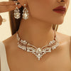 Vintage-Inspired Gold-Plated Rhinestone Necklace and Earrings Set – Elegant Jewelry for Daily Wear & Special Occasions