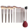10/20-Piece Professional Makeup Brush Set with Bag - Foundation Eyelash Eyebrow Eyeshadow Cosmetic Tools Gift