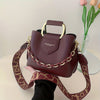 Women's PU Leather Top Handle Bucket Bag - Trendy Casual Shoulder Satchel & Messenger Purse