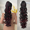 28-inch (71 cm) Deep Wave Drawstring Clip-On Ponytail Hair Extension, Heat-Resistant Synthetic, Multi-Color