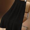 Plus Size Solid Ribbed Knit A-Line Midi Skirt with Twist Detail and Pockets, Casual Sweater Skirt