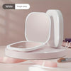 Foldable LED Travel Makeup Mirror - Double-Sided 1X/2X/3X Magnification, Adjustable Brightness, Rechargeable USB Pocket Mirror
