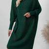 Plus Size Ribbed Button-Up Cardigan Sweater Dress for Women — Long Sleeve Casual Fall/Winter Black