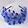 Handcrafted Crystal Wide-Brim Headband for Women - Purple & Blue Bridal Hair Accessory for Weddings and Formal Events