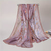 Boho Plum Floral Chiffon Scarf - Lightweight Sun-Protective Shawl & Beach Wrap