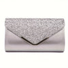 Sequin Flap Clutch with Buckle and Metal Chain, Evening and Festival Shoulder Bag