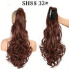 22-Inch (56 cm) Long Wavy Clip-In Ponytail Extension — Synthetic Claw Clip Hair Piece for Women
