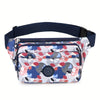 Women's Casual Oxford Crossbody Waist Bag - Large Capacity Chest Bag with 5 Zipper Pockets & Adjustable Strap