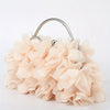 Floral Petal Evening Clutch with Detachable Chain Strap - Polyester Wedding & Party Handbag (Apricot, Rose Red, White, Purple, Blue, Black)