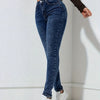 Women's Light Wash Straight-Leg Jeans - Classic Five-Pocket Non-Stretch Denim, All-Season Casual & Smart-Casual
