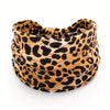 Leopard Print Knit Elastane Yoga Headband - Wide Knotted Sports Sweatband for Women (1pc)