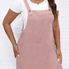 Plus Size Sleeveless Pinafore Dress with Pockets – Square Neck Woven Dress