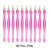 10-Pack Cuticle Pushers & Dead Skin Removers Stainless Steel Head Nail Care Tools Pink