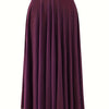 Plus Size Modal Bustier & Mid-Length High-Waist Pleated Swing Skirt 2-in-1 Lightweight Stretch