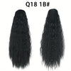 22-inch (56 cm) Water Wave Drawstring Ponytail - Synthetic Clip-In Curly Hair Extension for Women, Natural Black