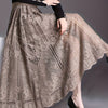Women’s Hollow-Out Scallop Hem Lace A-Line Skirt with Elastic Waist