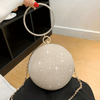 Light Luxury Round Spherical Handbag Shiny Evening Clutch Party Ball Tote for Women