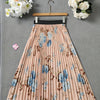 Pleated A-Line Floral Skirt with Black Hem - Short to Midi, Structured No-Stretch, Wrinkle-Resistant, Machine Washable