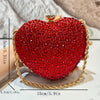 Women's Heart-Shaped Beaded Evening Clutch — Shiny Wedding & Party Handbag Wallet