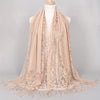Floral Lace Tassel Scarf Shawl for Women - Bridal Mesh Fringe Wrap for Wedding & Evening