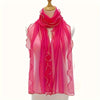Bohemian Ruffle Edge Scarf — Long Lightweight Breathable Shawl with Glitter Accents, Sun Protection Wrap for Women