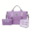 Women's 3-Piece Travel Luggage Set – Large Capacity Tote & Carry-On with Shoe Compartment, Multiple Pockets for Gym, Sports & Short Trips