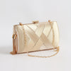 Elegant Braided Clutch Wallet Champagne Evening & Wedding Party Bag
