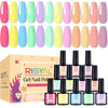 DIY Gel Nail Polish Set 7.3ml (0.25 fl oz) x12, Candy Macaron High Saturation Bright Colors