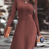 Women's Autumn/Winter Knit A-Line Dress Slim Round Neck Casual Elegant for Date & Daily Wear