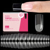 BEETLES 192-Pack Instant Apex Nail Tips Pre-Etched Half-Matte Square Acrylic Gel Extensions Full-Coverage Translucent False Nails for Salon & Home Manicure