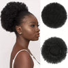 Kinky Curly Afro Puff Ponytail Extension - Short Synthetic Updo Hair Piece for Natural Look