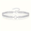 Y2K Stainless Steel Bracelet with Engraved A Charm, Adjustable Chain Polished Minimalist Jewelry (1pc)