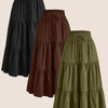3-Pack Women's Plus Size Pleated Midi Skirts – Loose Fit with Ruffle Detail, Solid Colors for Spring/Summer