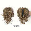 Wavy Short Clip-In Ponytail for Women - Voluminous Clip-In Bun with Adjustable Wires, Heat-Resistant Fiber
