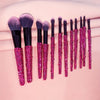 12-Piece Crystal Bling Makeup Brush Set – Nylon Bristles & ABS Handles for Face & Eye Detailing – Gift for Women