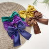 5-Pack Satin Fabric Bow Hair Clips for Women & Teens – Solid Color Crocodile Clip Set, Elegant Christmas Hair Bows