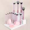 12-Piece Professional Makeup Brush Set with 2 Blending Sponges and Loose Powder Puff