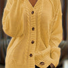 Plus Size Twist-Front Button Cardigan Sweater – V-Neck Long Sleeve Casual Knit