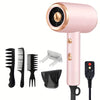 Ionic Hair Dryer with Diffuser, 1600W Brushed Motor, 2 Speeds & 3 Heat/Cool Settings, 110V US Plug, Portable for Home Travel Salon